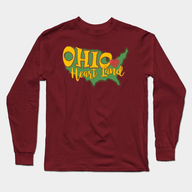 Ohio Heart of it All Long Sleeve T-Shirt by Bits